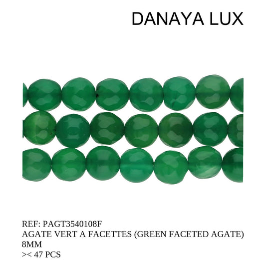 AGATE VERTE A FACETTES 8MM