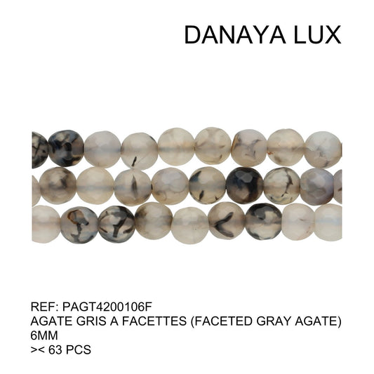 AGATE GRISE À FACETTES 6MM