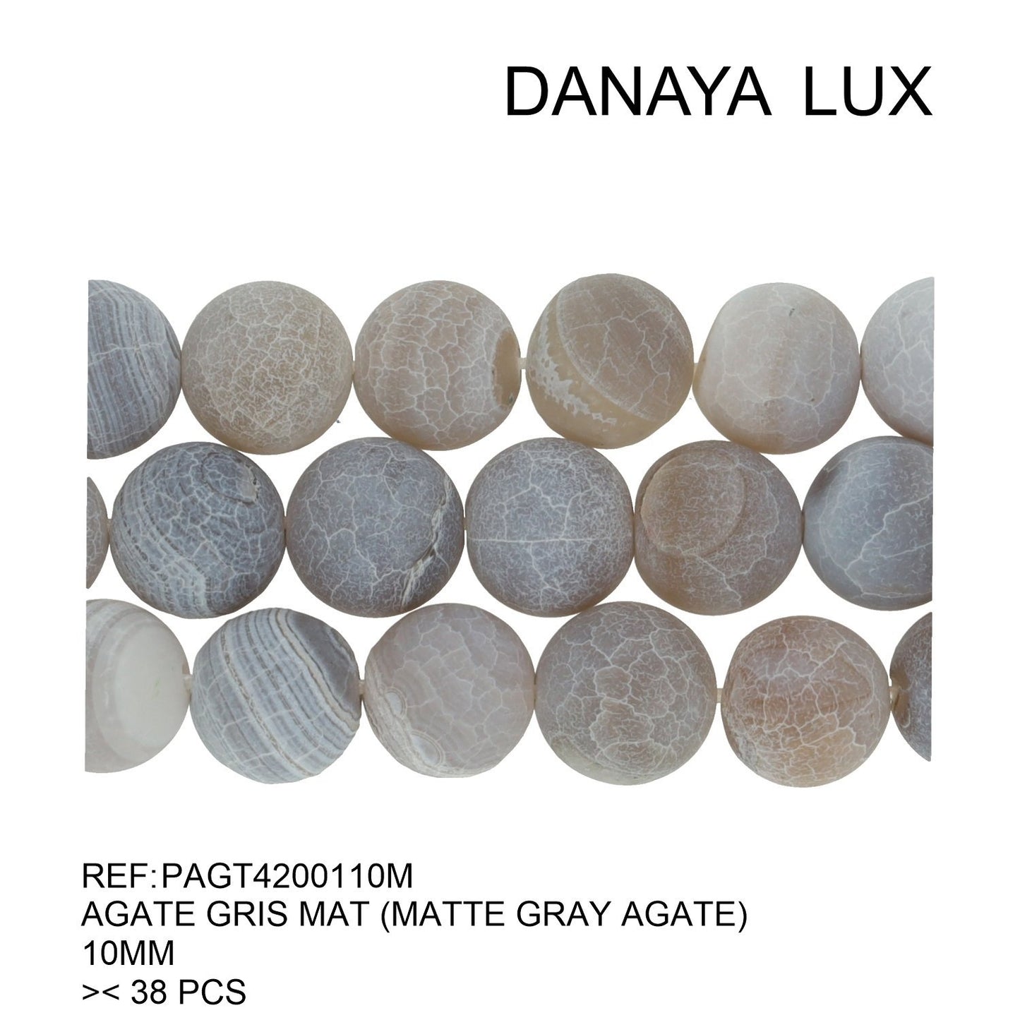 AGATE GRIS MAT 10MM