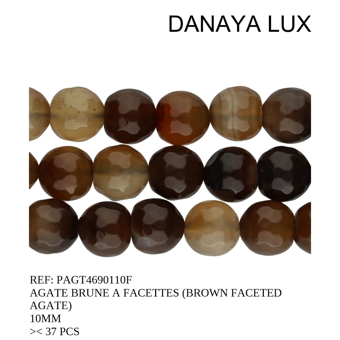 AGATE BRUN A FACETTES 10MM