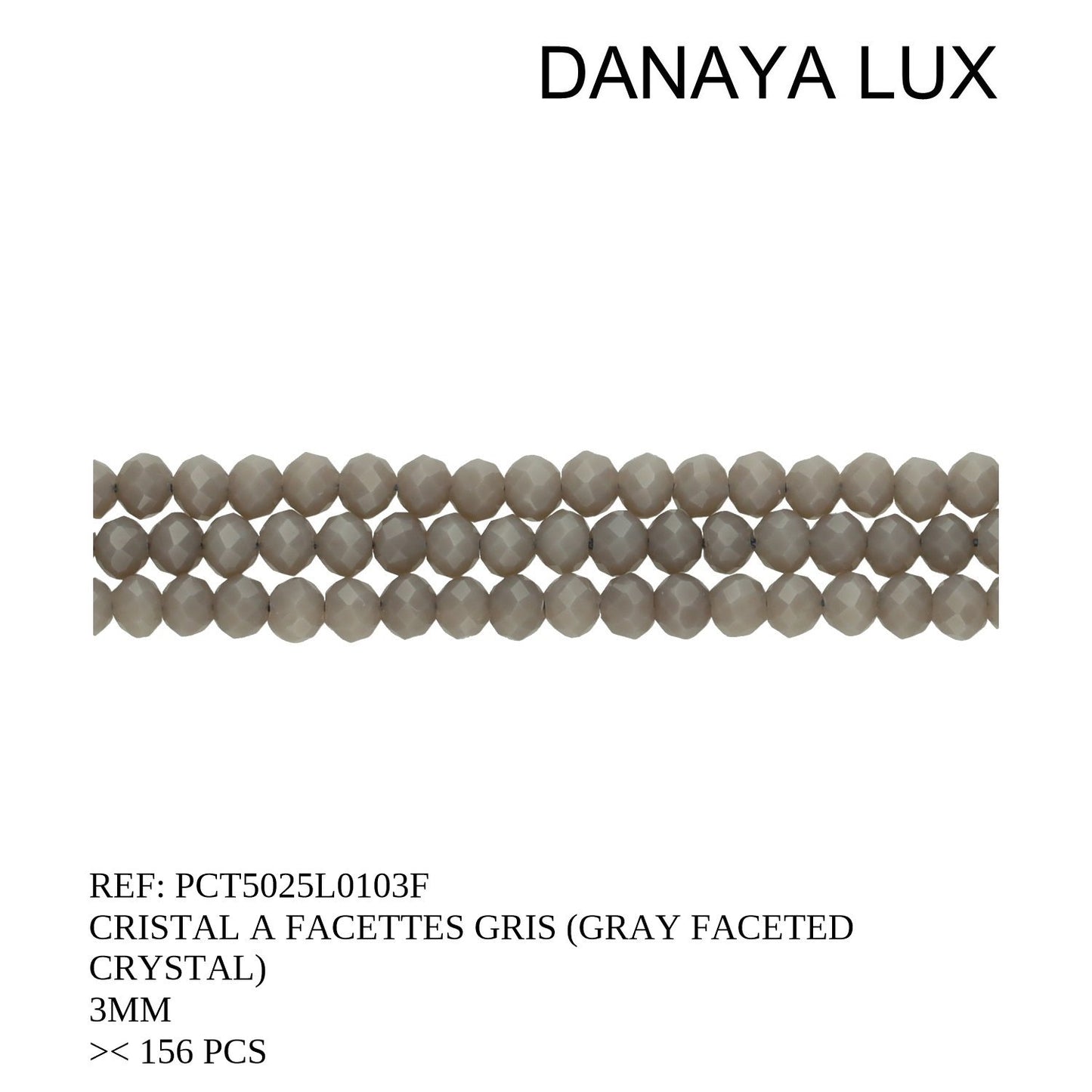 CRISTAL A FACETTES GRIS 3MM