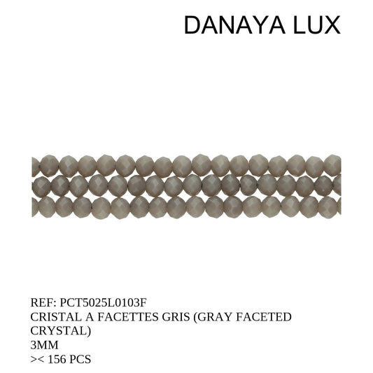 CRISTAL A FACETTES GRIS 3MM