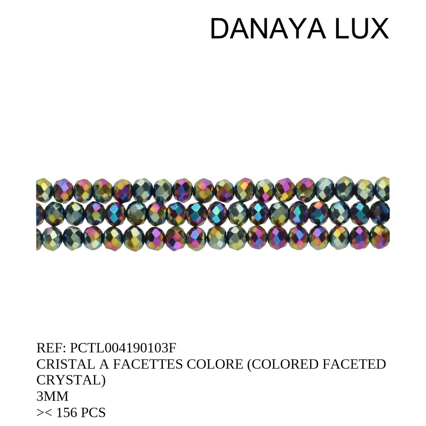 CRISTAL A FACETTES COULEUR 3MM
