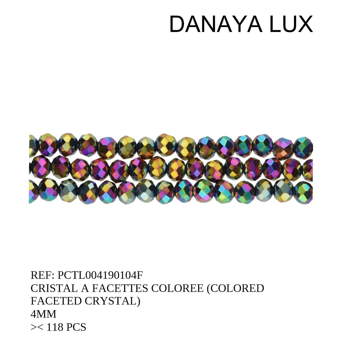 COLORED FACETED CRYSTAL 4MM