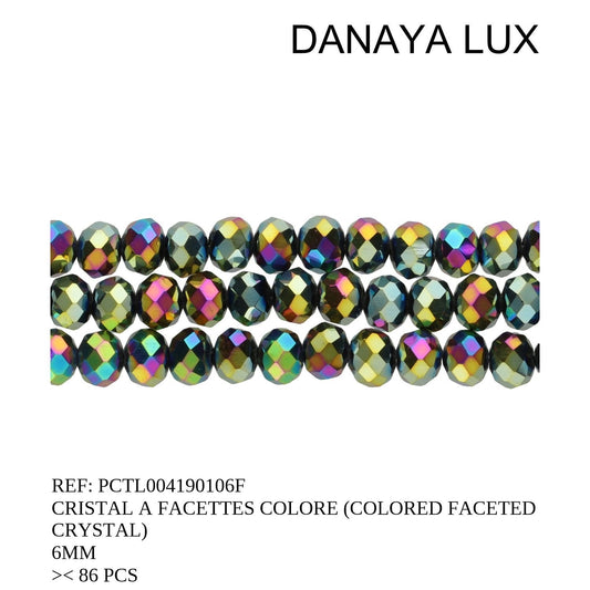 CRISTAL A FACETTES COULEUR 6MM