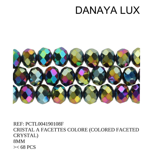CRISTAL A FACETTES COULEUR 8MM