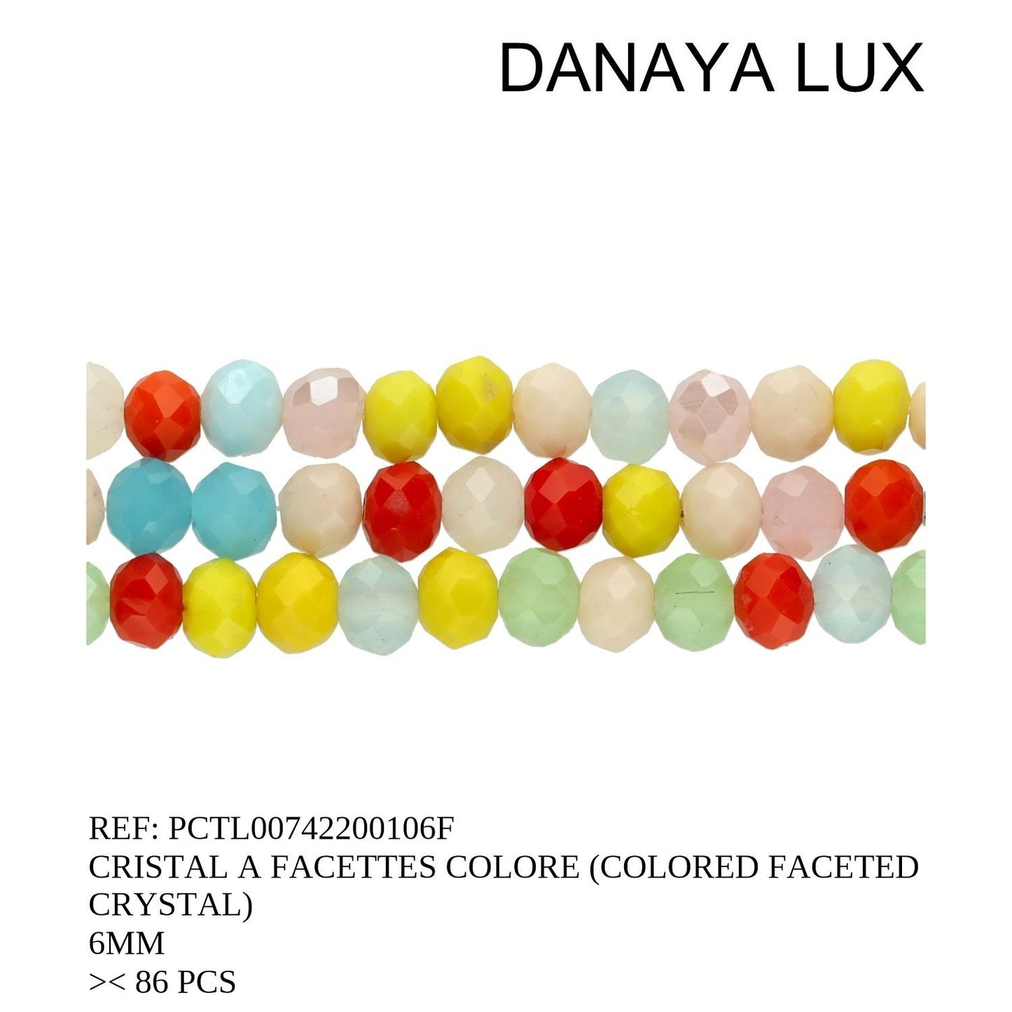 CRISTAL A FACETTED COLORE 6MM