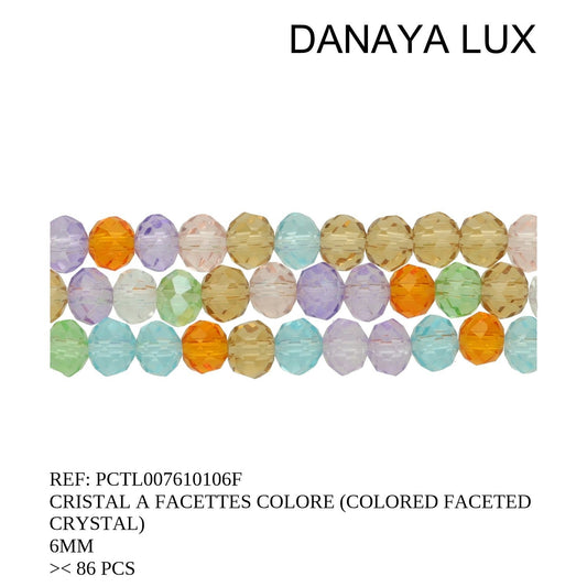 CRISTAL A FACETTES COULEUR 6MM