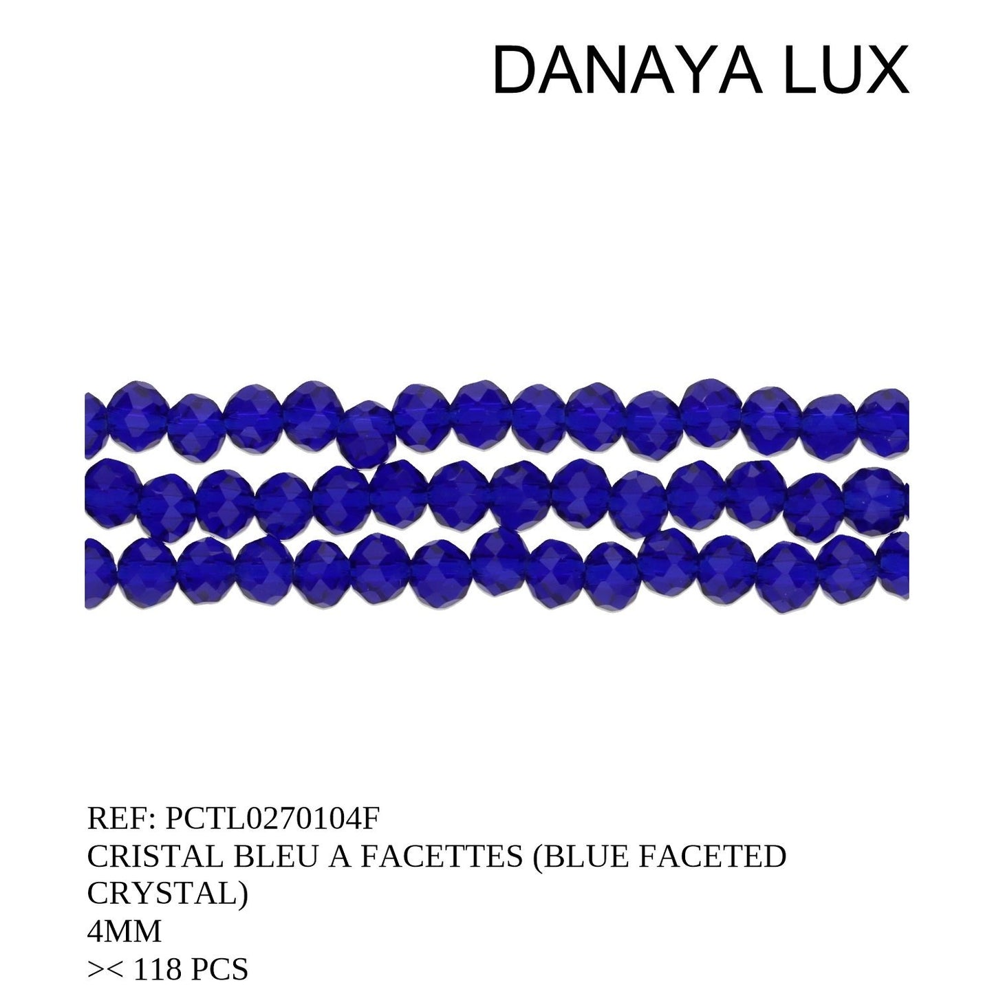 CRISTAL À FACETTES BLEU 4MM