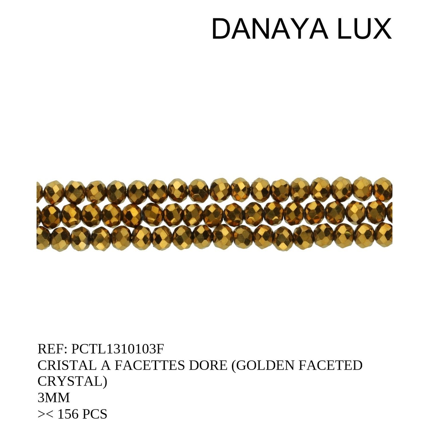 CRISTAL A FACETTES DORE 3MM