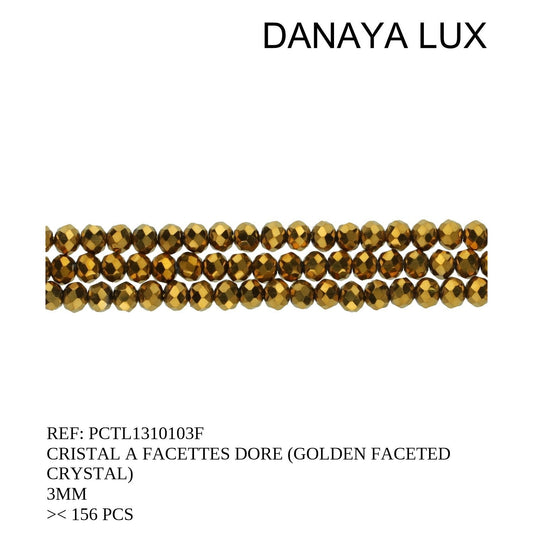 CRISTAL A FACETTES DORE 3MM
