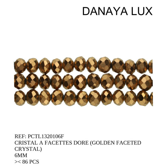 CRISTAL A FACETTES DORE 6MM