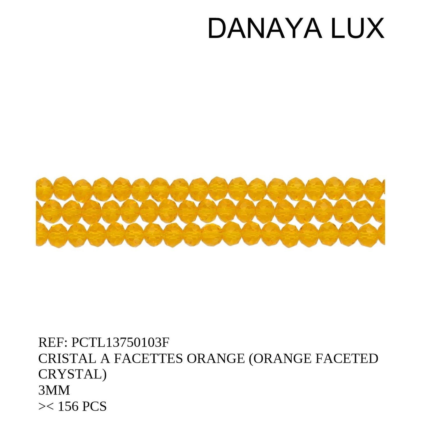 CRISTAL A FACETA NARANJA 3MM