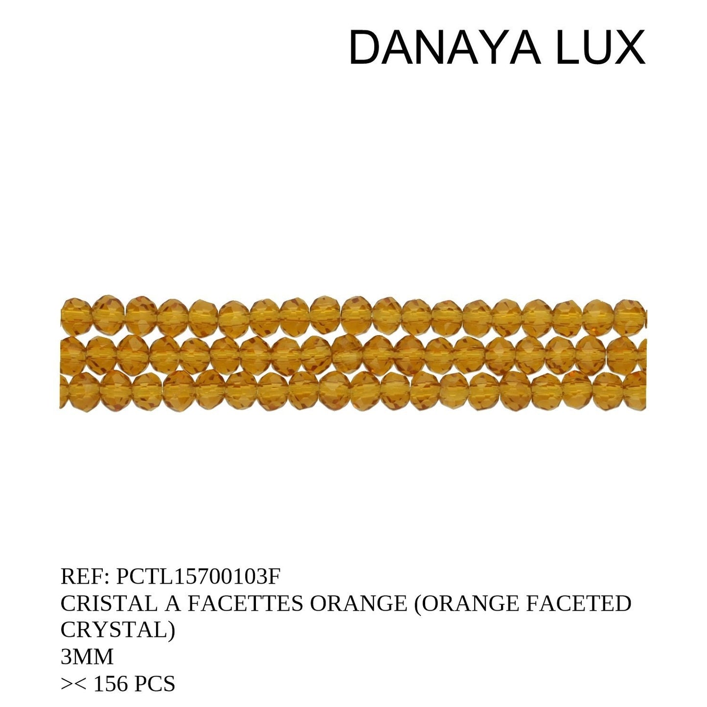 CRISTAL A FACETA NARANJA 3MM