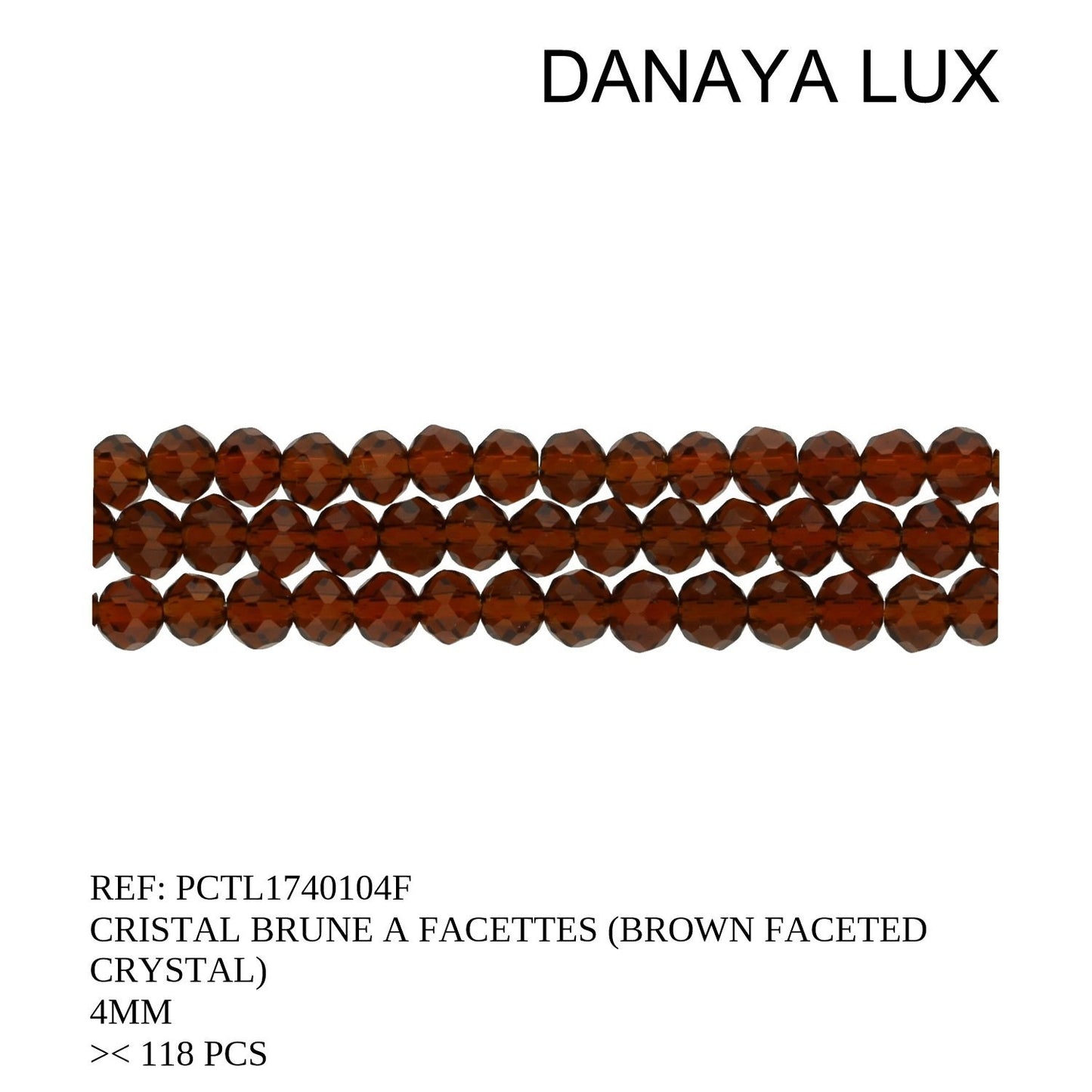 CRISTAL À FACETTES MARRON 4MM