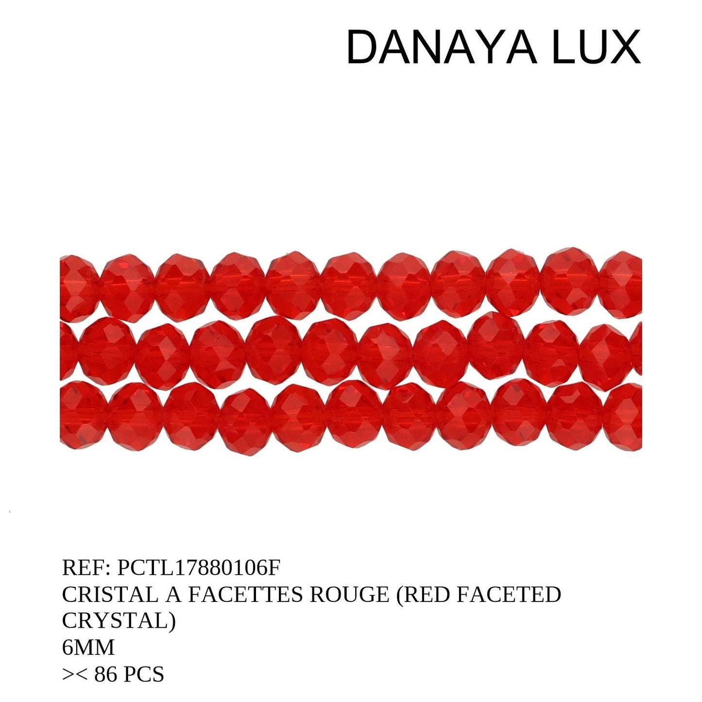 CRISTAL A FACETTES ROUGE 6MM
