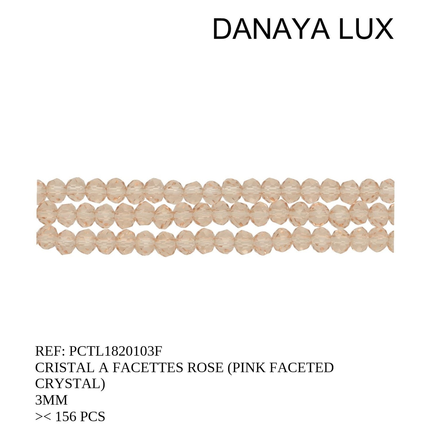 CRISTAL A FACETTES ROSE 3MM