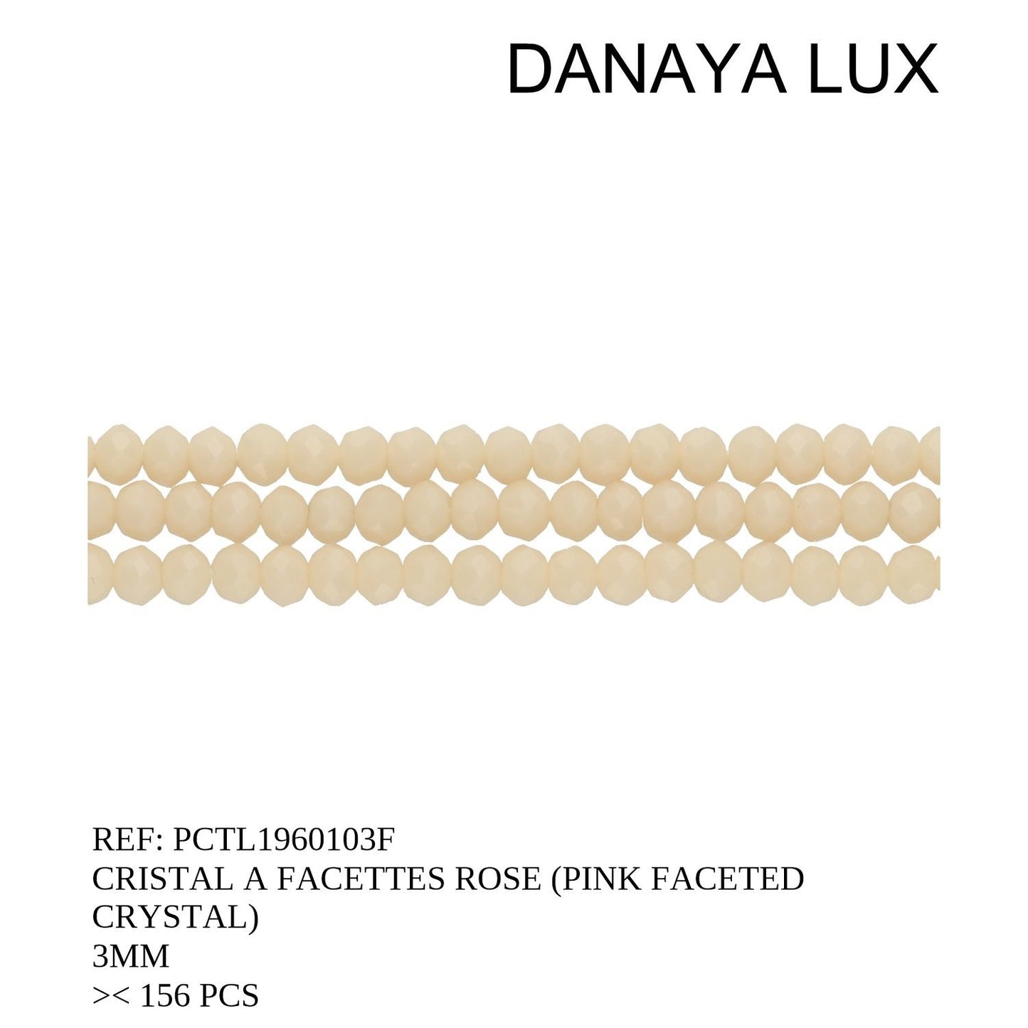CRISTAL A FACETTES ROSE 3MM
