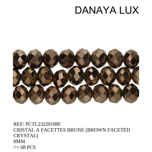 CRISTAL A FACETTES BRUN 8MM