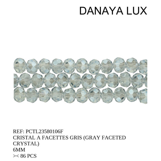 CRISTAL A FACETA GRIS 6MM