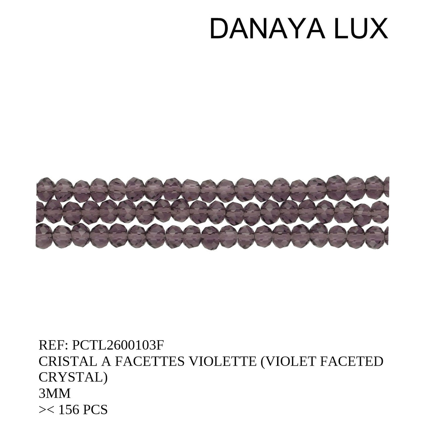 CRISTAL A FACETTES VIOLETTE 3MM