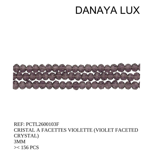 CRISTAL A FACETTES VIOLETTE 3MM