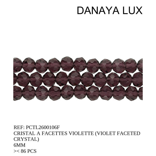 CRISTAL A FACETTES VIOLETTE 6MM