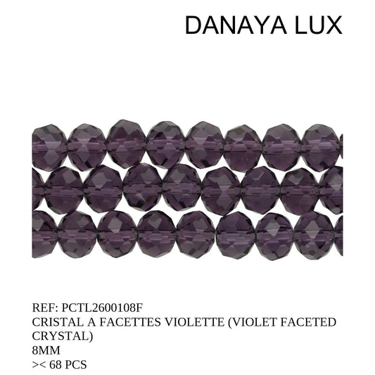 CRISTAL A FACETTES VIOLETTE 8MM
