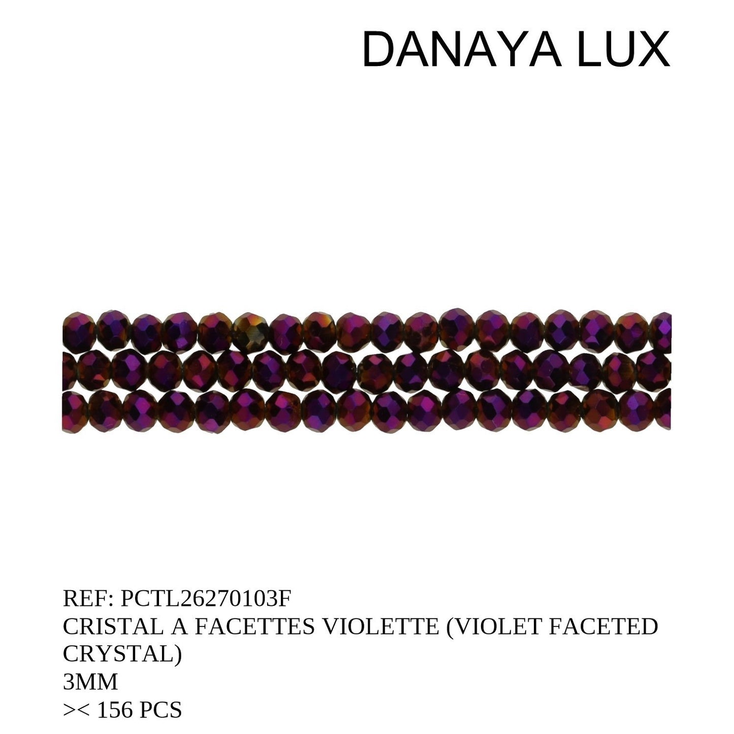 CRISTAL A FACETTES VIOLETTE 3MM