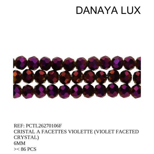 CRISTAL A FACETTES VIOLETTE 6MM