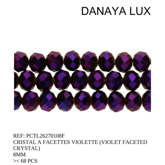 CRISTAL A FACETTES VIOLETTE 8MM