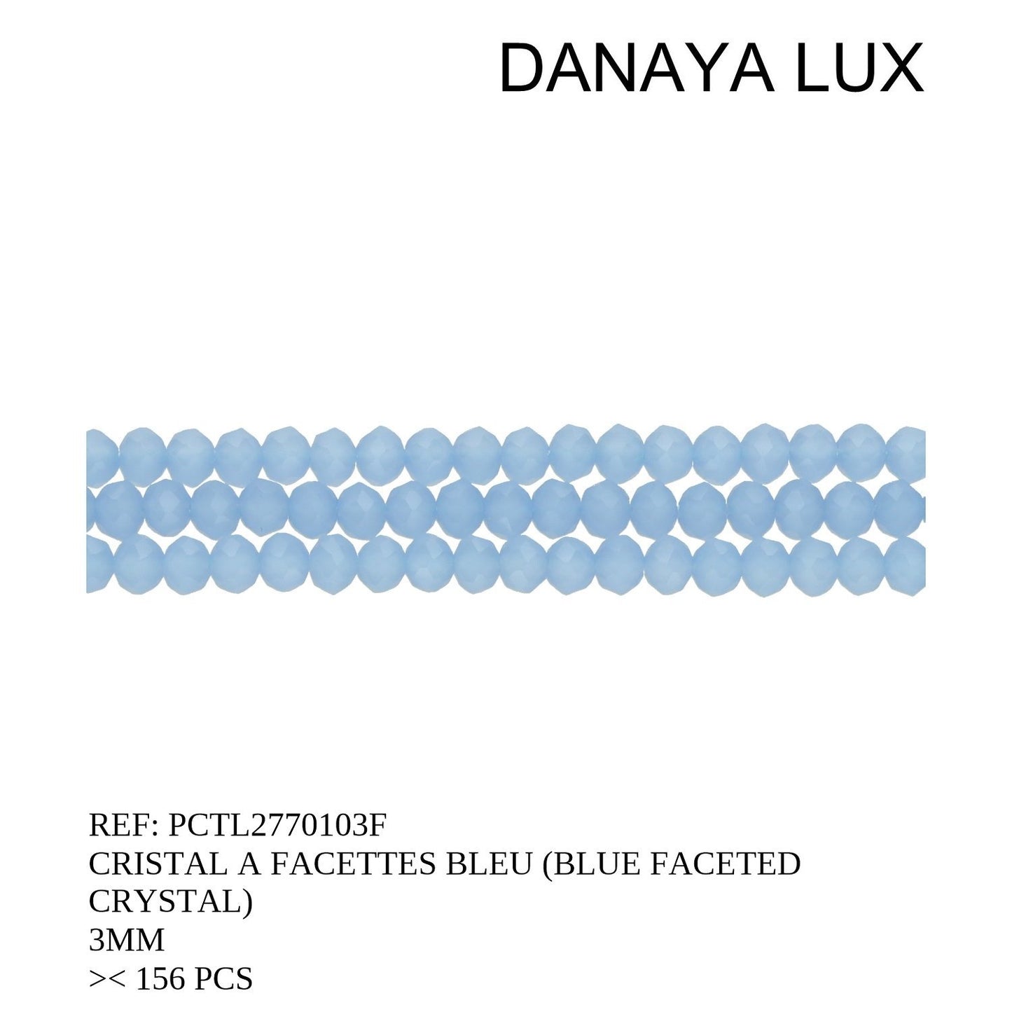 CRISTAL A FACETTES BLEU 3MM
