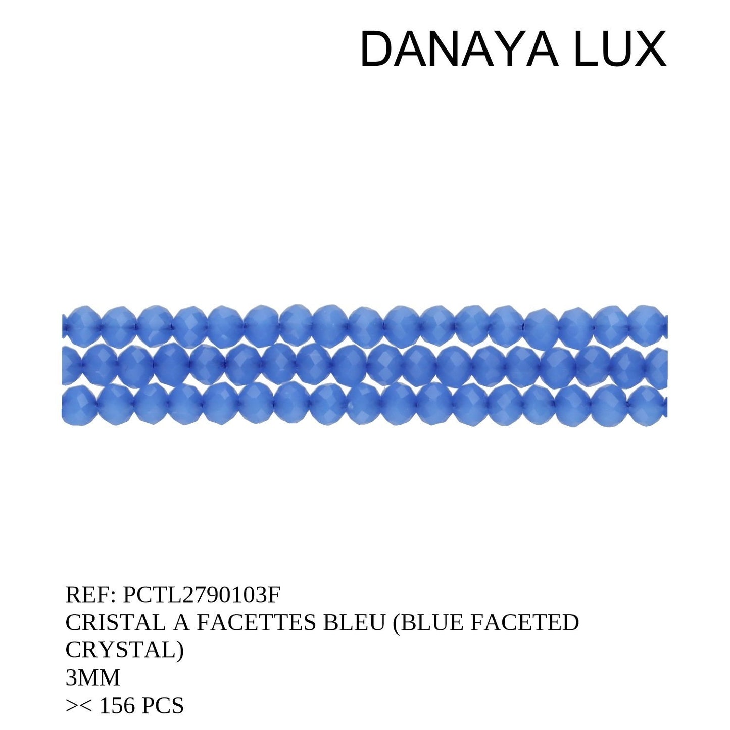CRISTAL A FACETTES BLEU 3MM