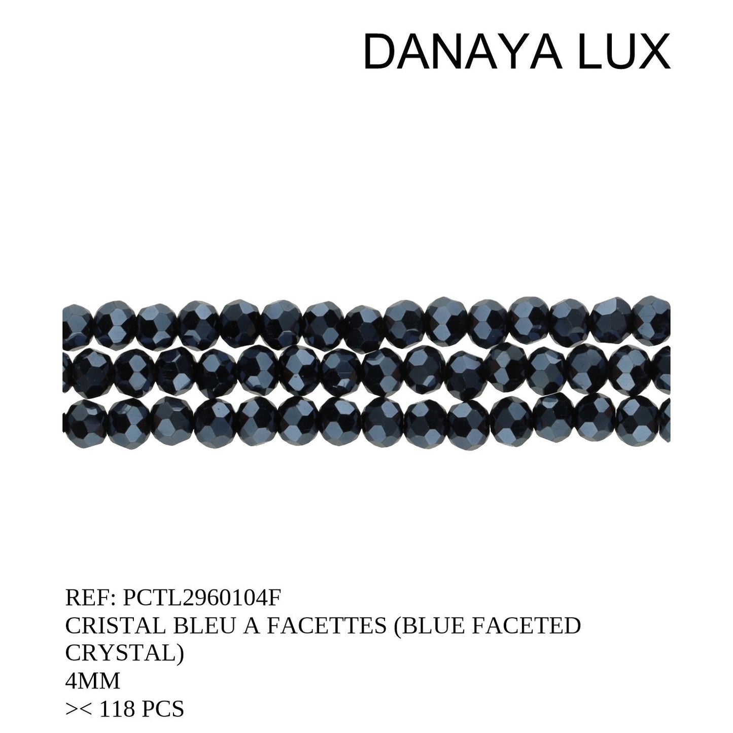 CRISTAL À FACETTES BLEU 4MM