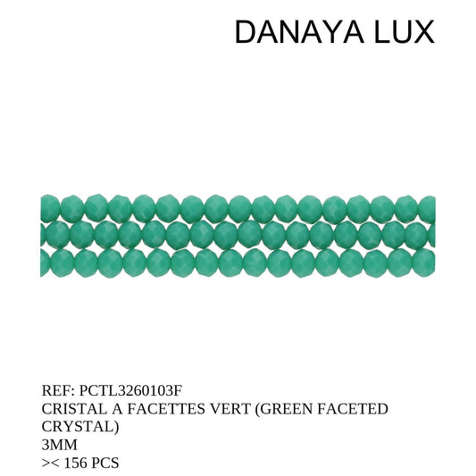 CRISTAL A FACETA VERDE 3MM