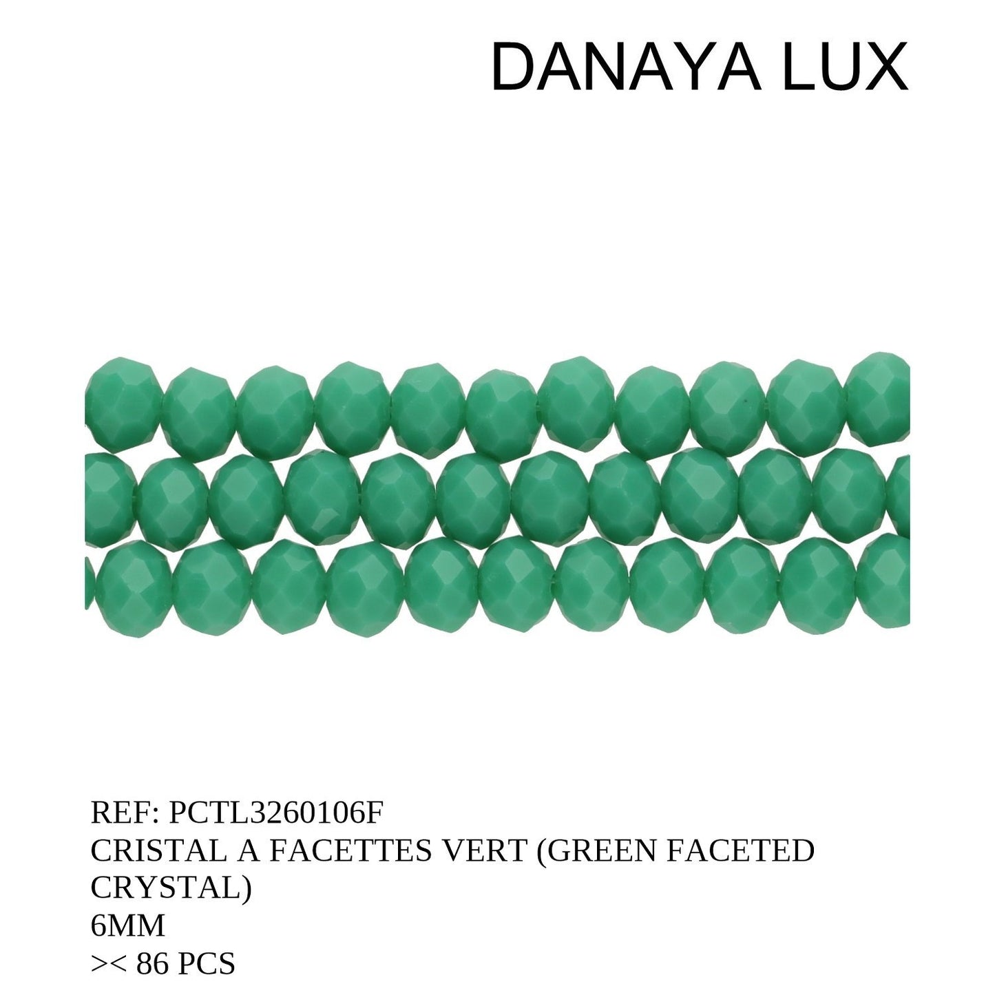 CRISTAL A FACETTES VERT 6MM