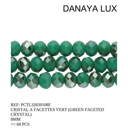 CRISTAL A FACETTES VERT 8MM