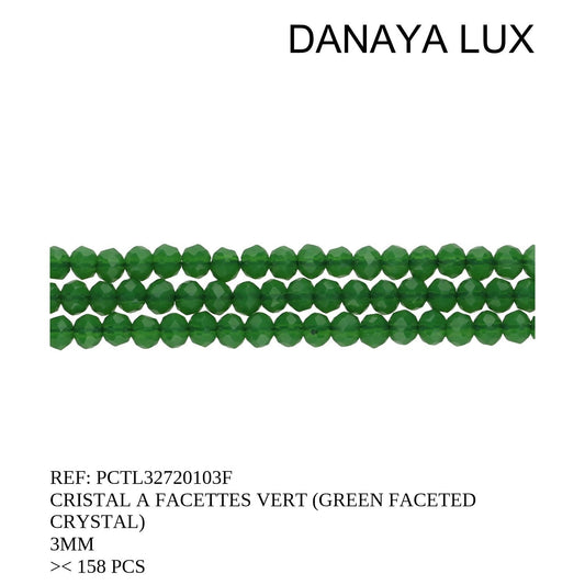 CRISTAL A FACETA VERDE 3MM