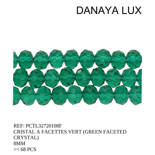 CRISTAL A FACETTES VERT 8MM
