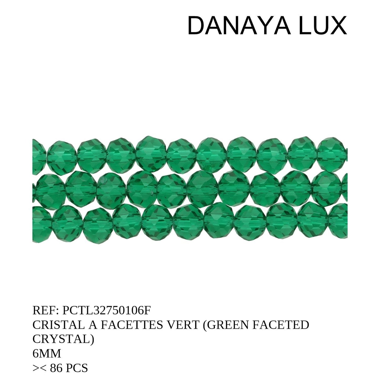 CRISTAL A FACETTES VERT 6MM