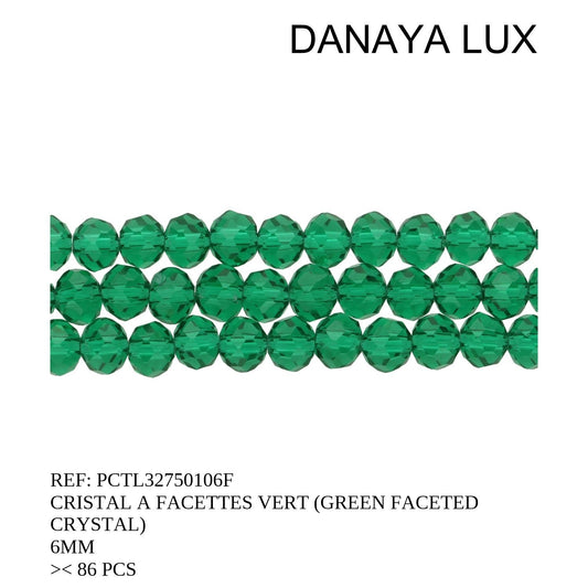 CRISTAL A FACETA VERDE 6MM