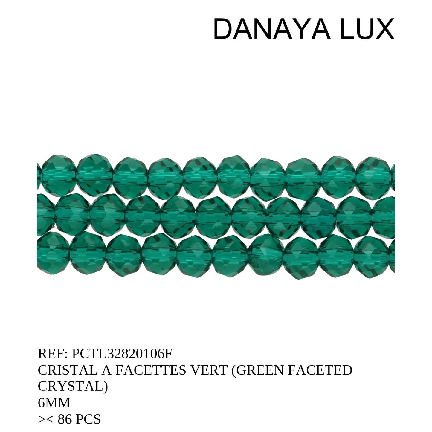 CRISTAL A FACETTES VERT 6MM