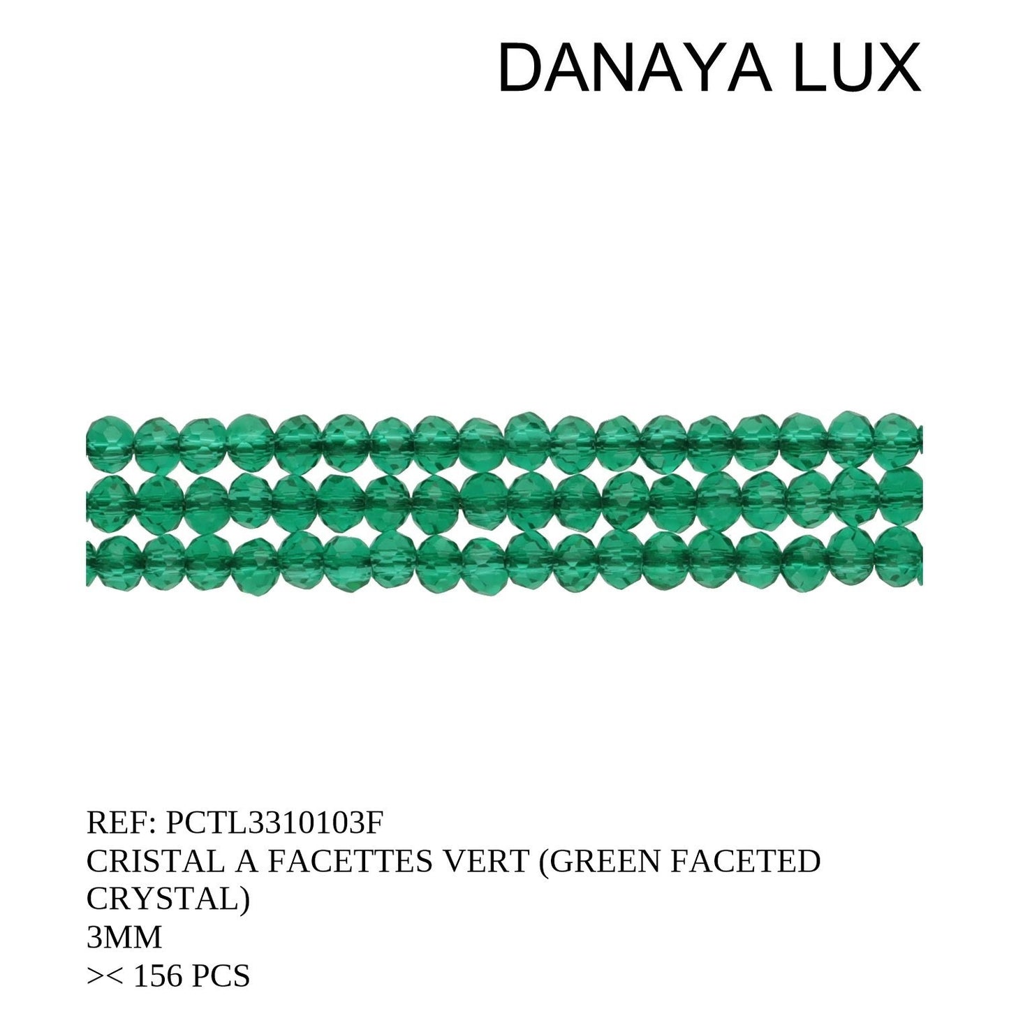 CRISTAL A FACETTES VERT 3MM