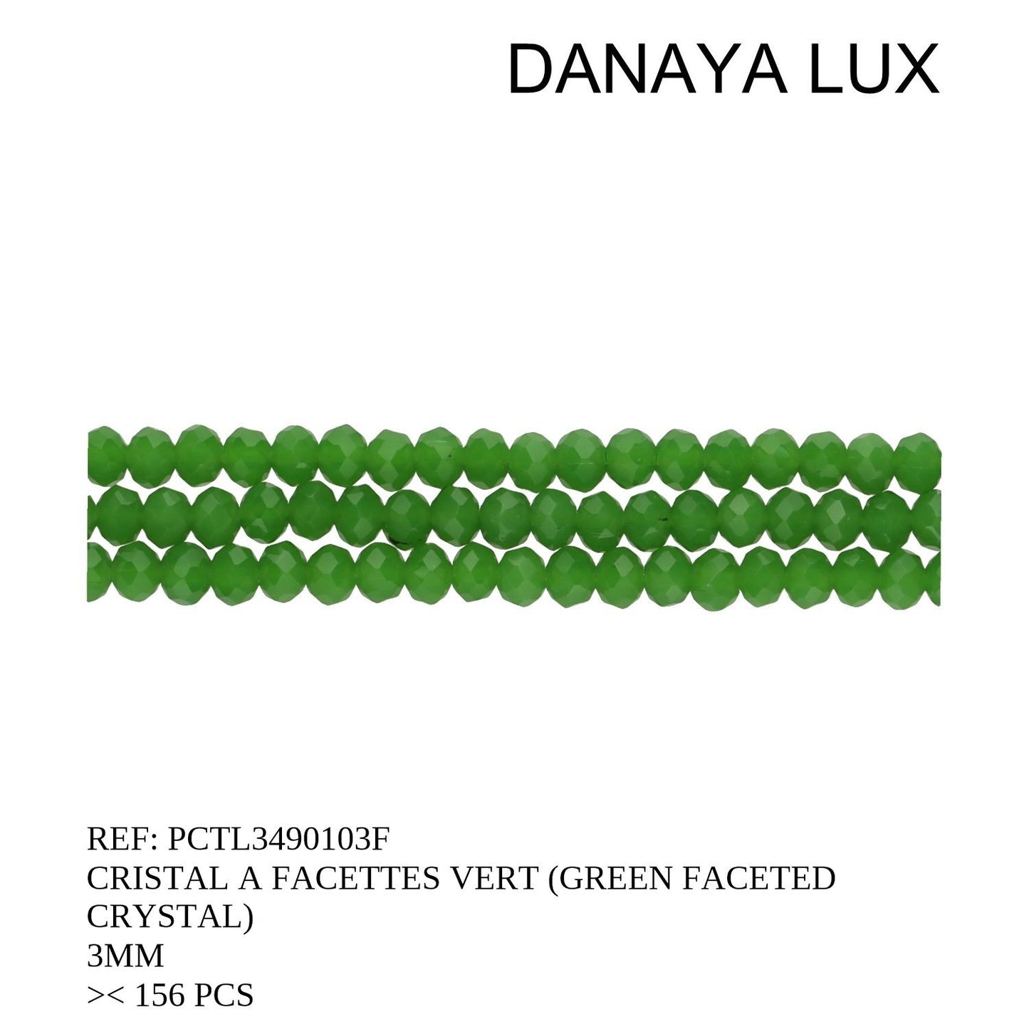 CRISTAL A FACETA VERDE 3MM