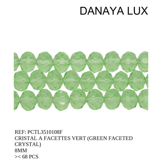 CRISTAL A FACETTES VERT 8MM