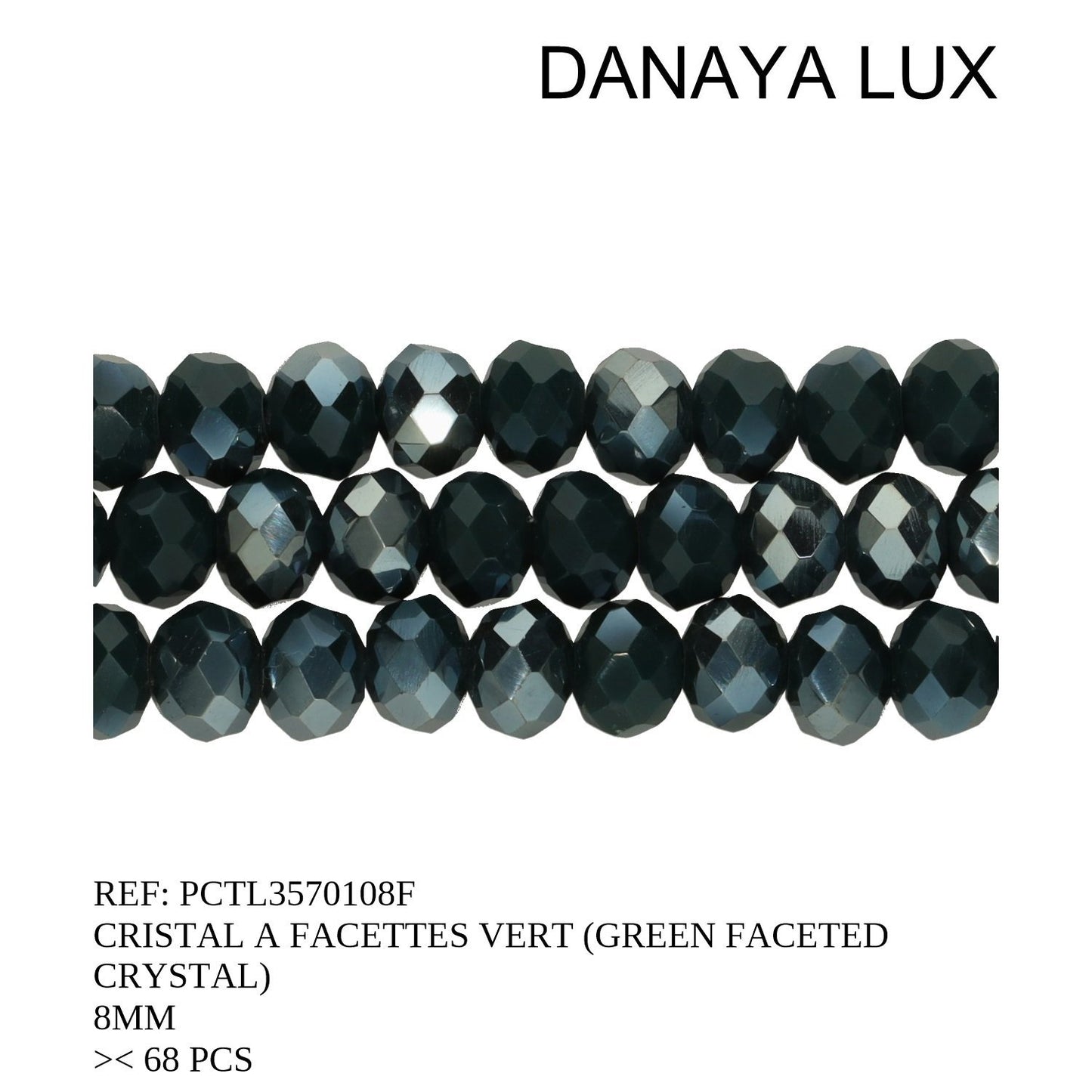 CRISTAL A FACETTES VERT 8MM