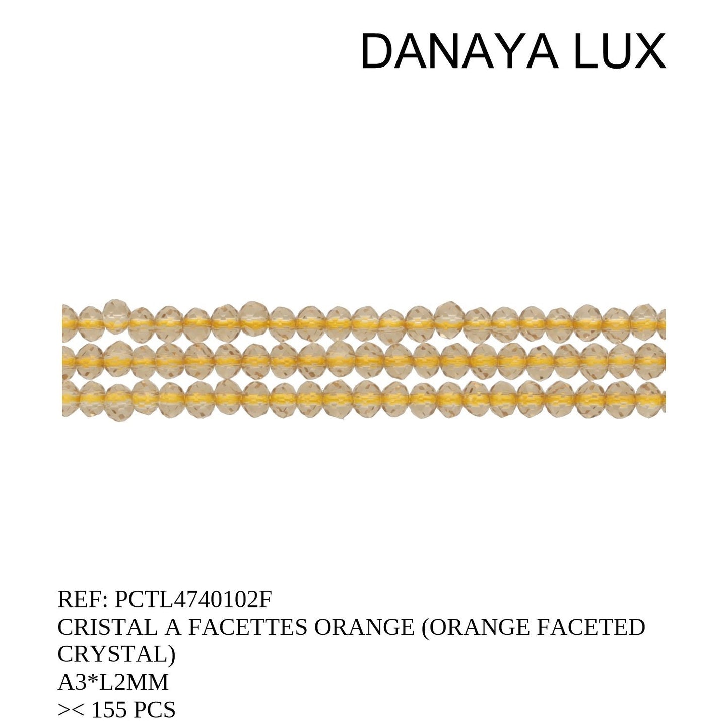 CRISTAL FACETADO NARANJA A3*L2MM