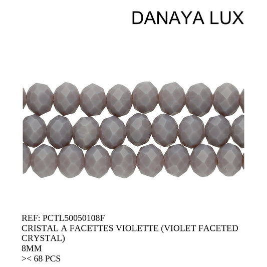 CRISTAL A FACETTES VIOLETTE 8MM