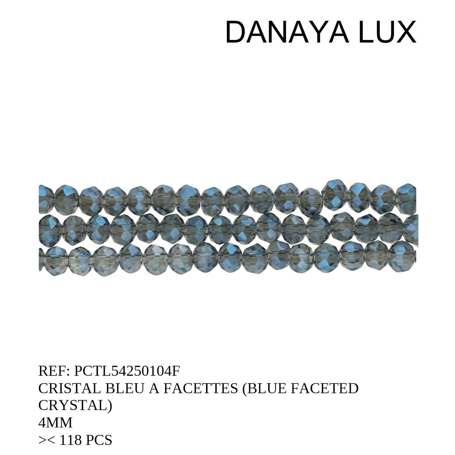 CRISTAL À FACETTES BLEU 4MM