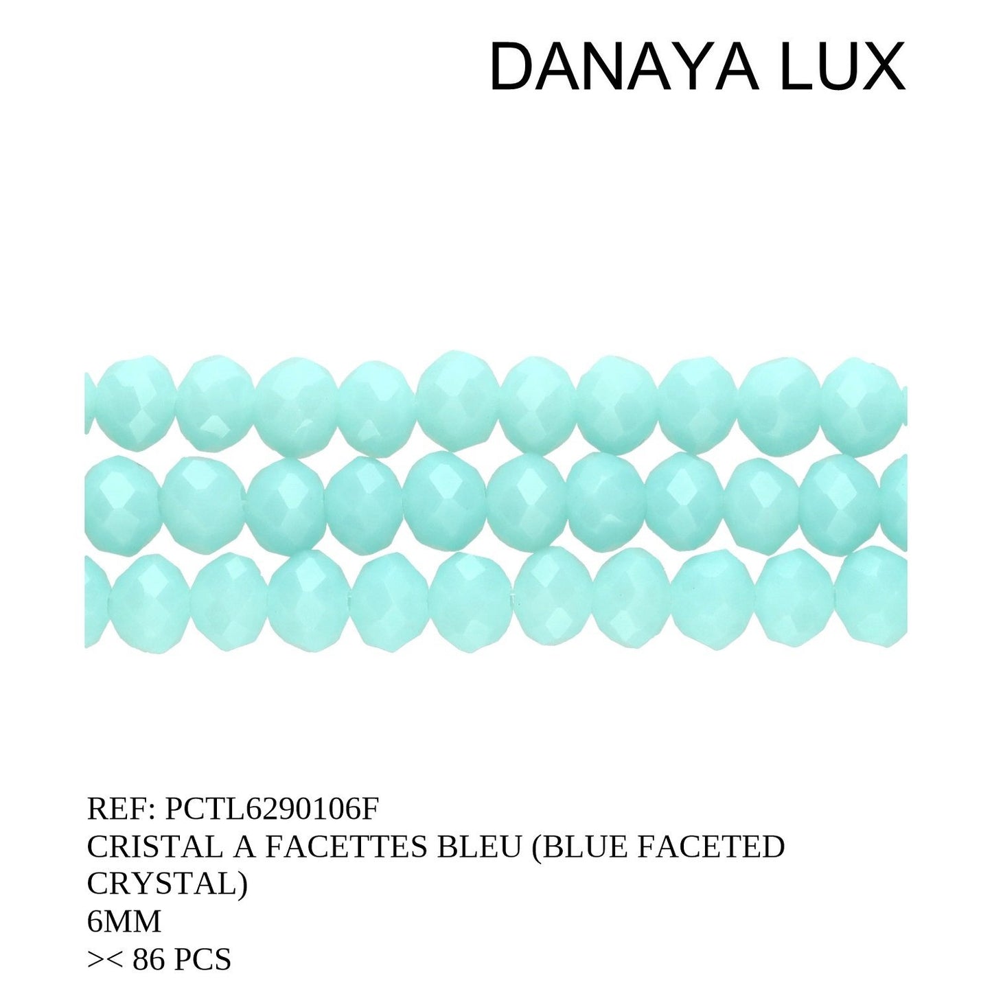 CRISTAL A FACETTES BLEU 6MM